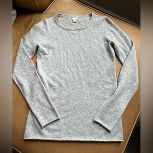 J. Crew Light Gray Women's Crew 100% Cashmere Sweater